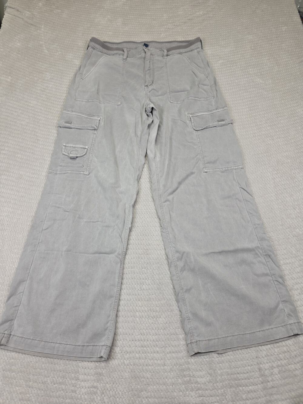 American Eagle Pants Womens 12 Gray Baggy Wide Leg Cargo Pocket